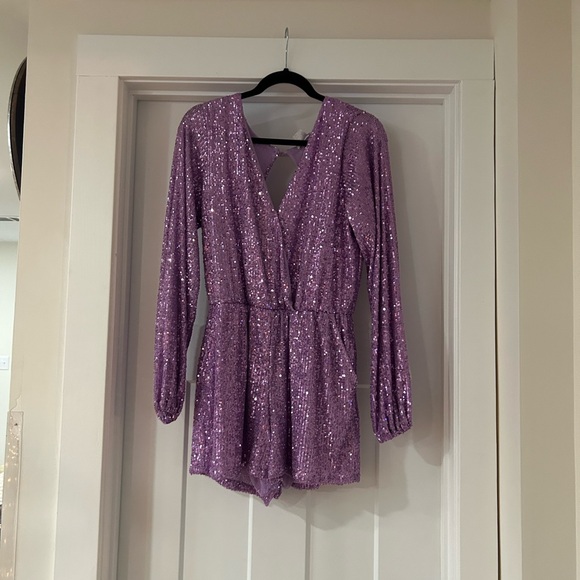 VENUS Purple Sequin Romper - Picture 2 of 2